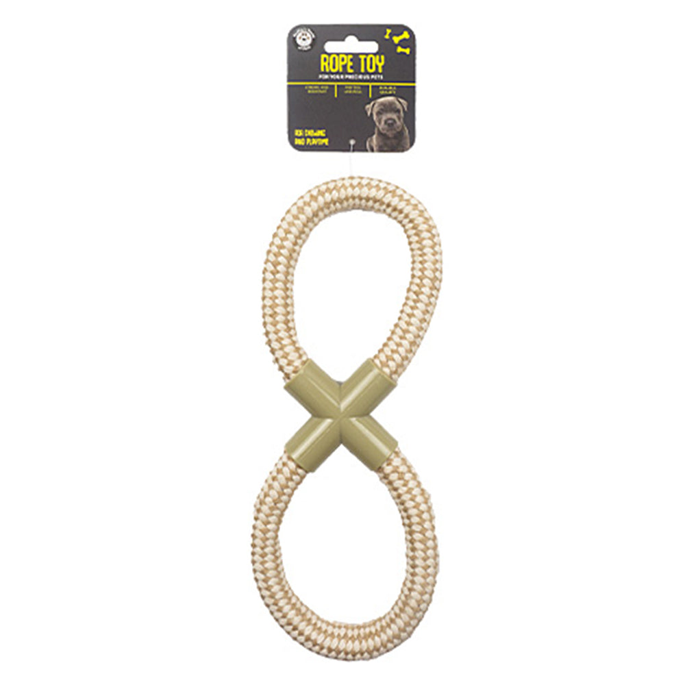 Dudley's World of Pets Dog Natural Rope Heavy Duty Dog Figure 8 Play Toy