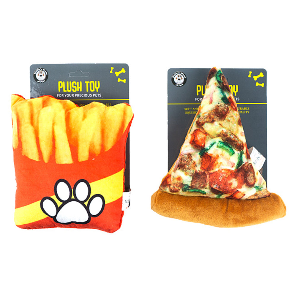 Dudley's World of Pets Plush Pizza & Chips Dog/Pet Novelty Soft Toy Assorted — image 2