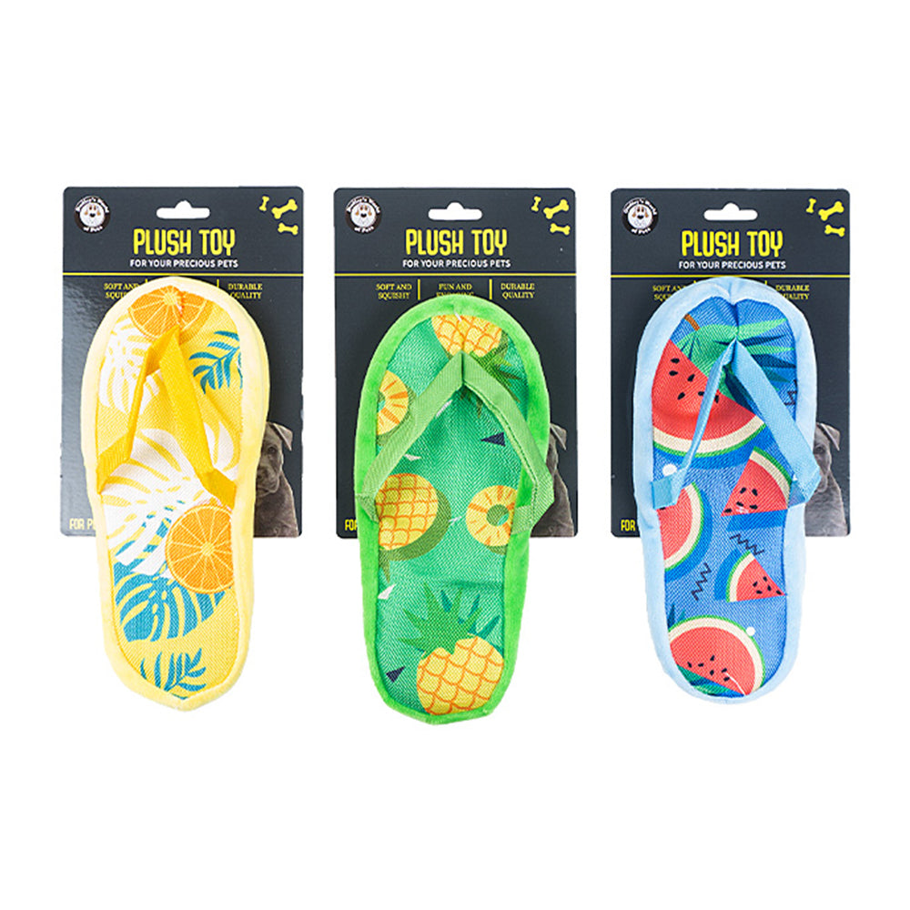 Dudley's World of Pets Plush Flip Flop Pet/Dog/Cat Interactive Chew Toy Assorted — image 2