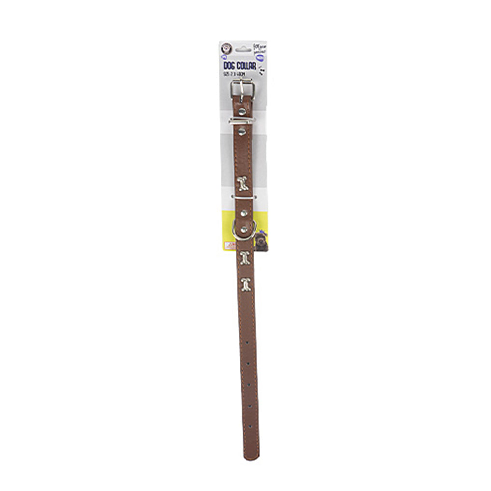 Dudley's World of Pets Stylish Small Bone Stud Dog Collar 40x2cm Assorted