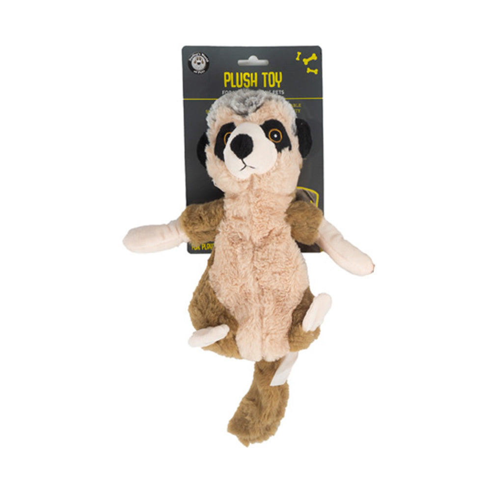 Dudley's World of Pets Plush Meerkat Toy with Squeaker Dog/Pet Soft Toy Assorted