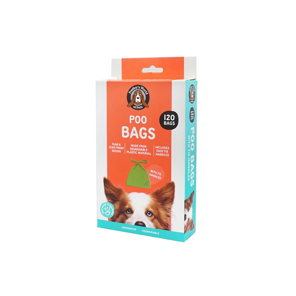 Dudley's World of Pets Dog Poo Clean Up Portable Eco Friendly Bags (120 Pieces)