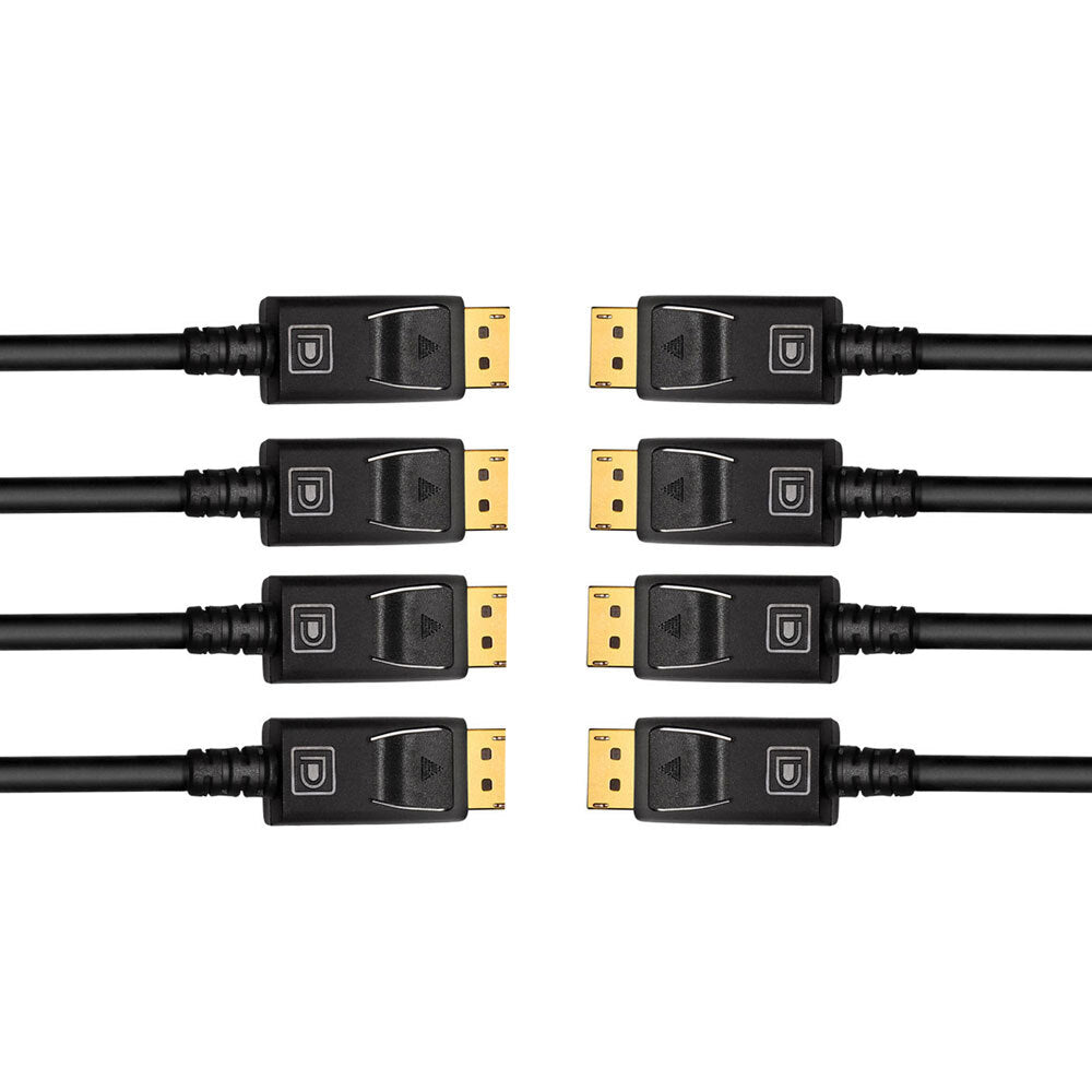 Cruxtec 5M Display Port 1.2 Cable - Black (4 Pack)