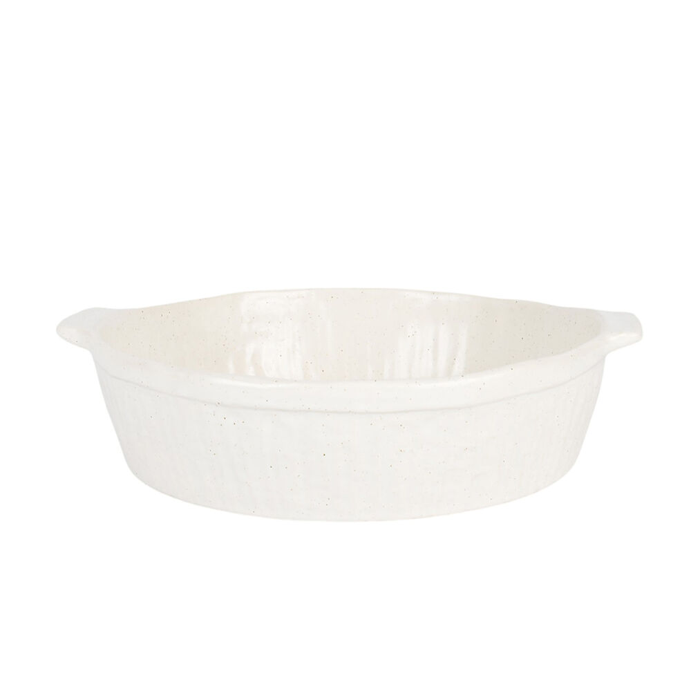 NF Living Round Baker 31x28x7 Ceramic Durable Baking Dish Bakeware White