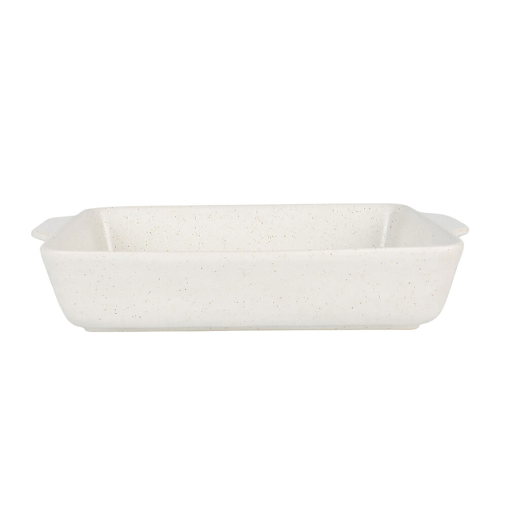 NF Living Rectangular Bake Dish 39x27x8 Ceramic Durable Baking Bakeware — White