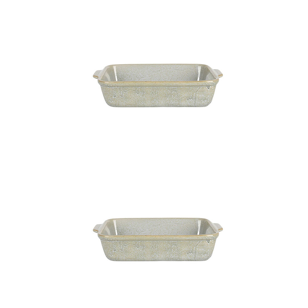 NF Living Rectangular Bake Dish 24x15x5 Durable Ceramic Bakeware Green (2 Pack)