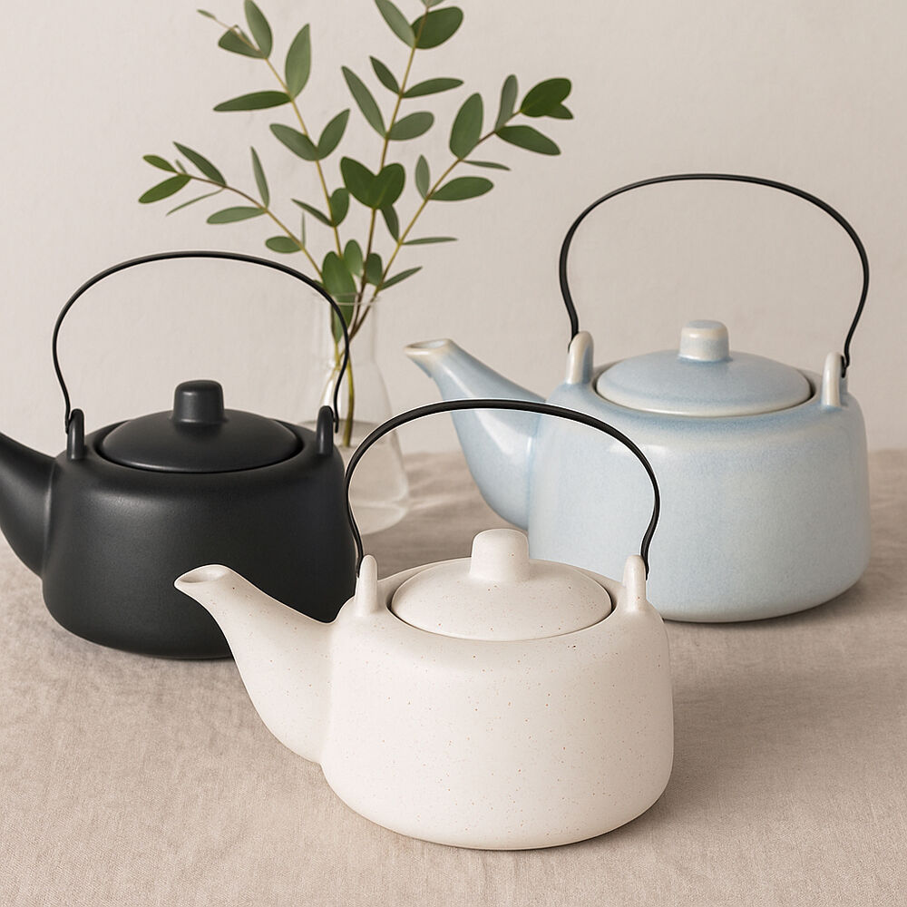 NF Living Infusio 1200ml Teapot Stoneware Kitchenware Modern Design Charcoal — image 3