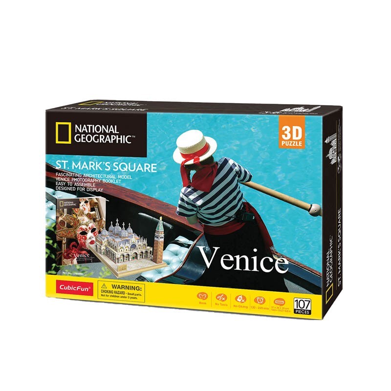 National Geographic Venice St. Mark‘s Square 3D Puzzle Kids Play Toy 8+ (107 Pieces)