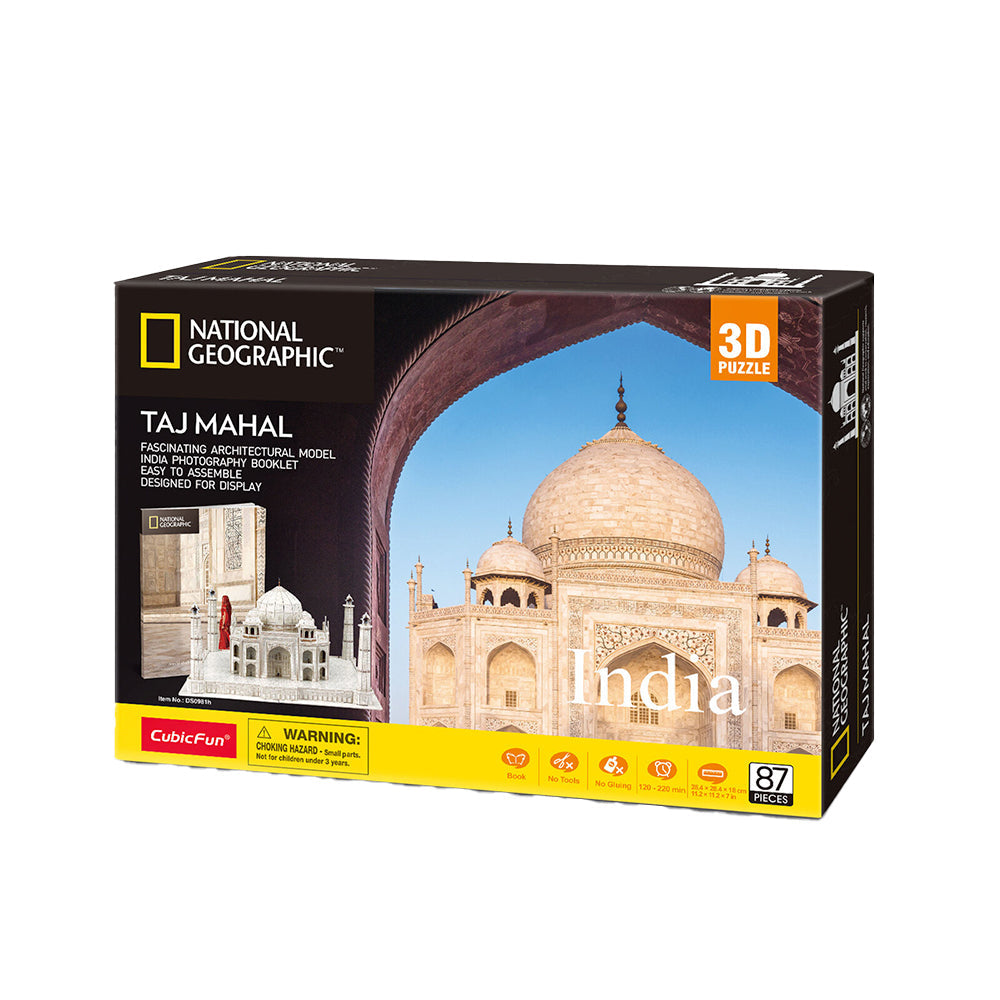 National Geographic 28.4cm India Taj Mahal 3D Puzzle Kids Activity Toy 8+ (87 Pieces)