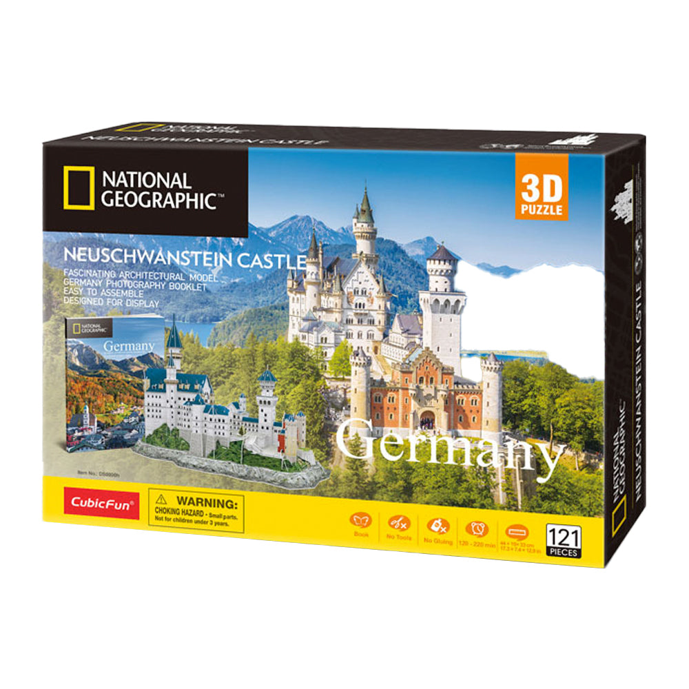 National Geographic 44cm Germany Neuschwanstein Castle 3D Puzzle Kids 8+ (121 Pieces)