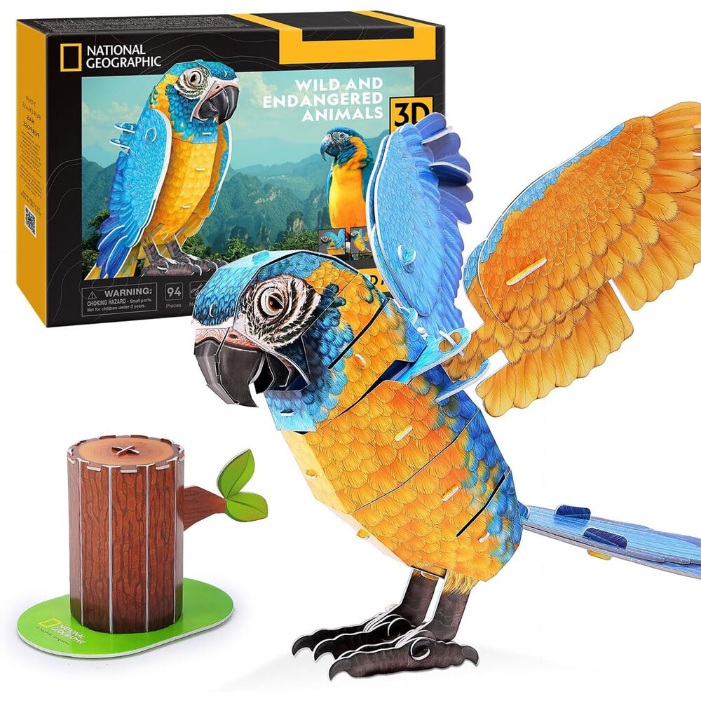 National Geographic Blue-Throated Macaws 3D Puzzle 16x37cm Kids Game 8y+ — image 2