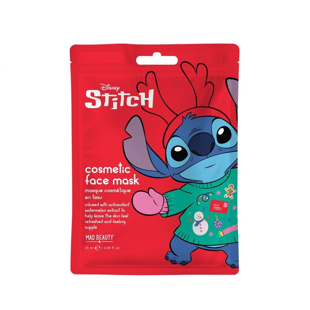 Disney 25ml Stitch at Christmas Cosmetic Skincare Sheet Face Mask