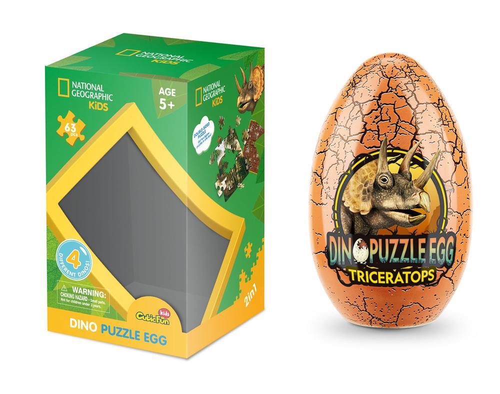 National Geographic 18x24cm Jigsaw Dino Puzzle Egg Tin Assorted Kids Toy 5+ (63 Pieces) — image 2