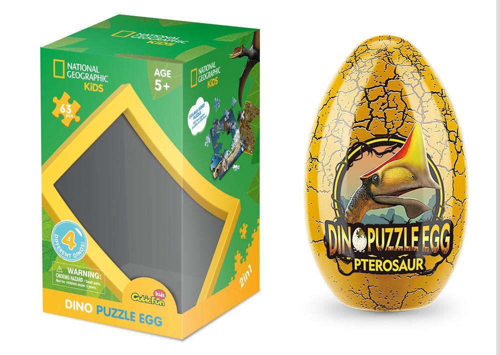 National Geographic 18x24cm Jigsaw Dino Puzzle Egg Tin Assorted Kids Toy 5+ (63 Pieces)