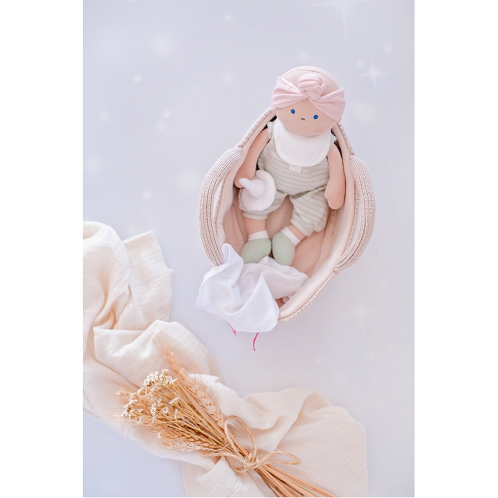 Bonikka Green Outfit Baby Infant/Newborn Plush Toy w/ Knitted Carry Cot 0m+ — image 2