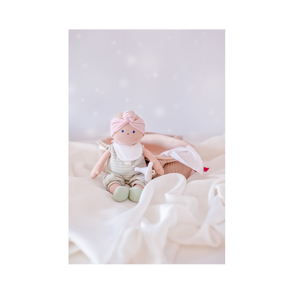 Bonikka Green Outfit Baby Infant/Newborn Plush Toy w/ Knitted Carry Cot 0m+ — image 3