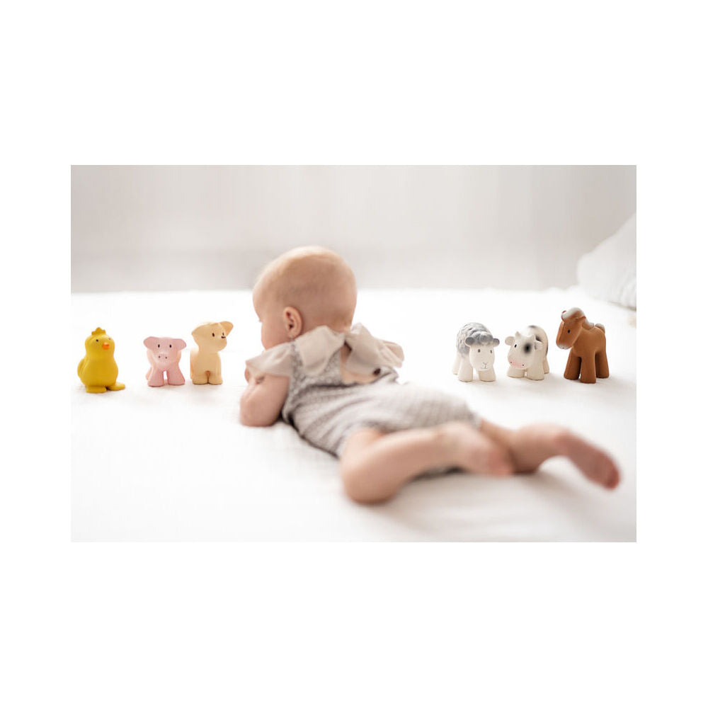 Tikiri 8.5cm Farm Animal Rubber Chicken 95005 Baby Sensory Toy 0m+ Yellow (2 Pack) — image 8