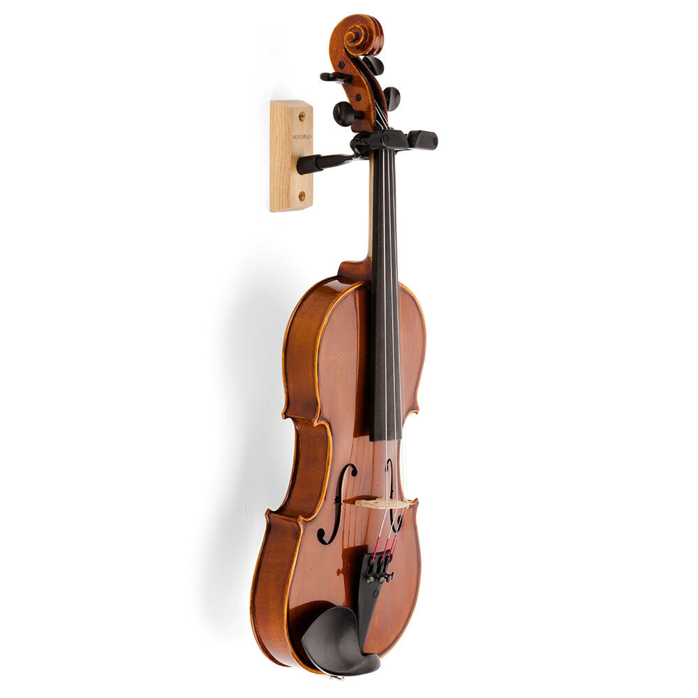 Hercules Auto-Grip Wall Mount Hanger/Holder/Rack w/Wood Base for Viola/Violin (2 Pack) — image 3