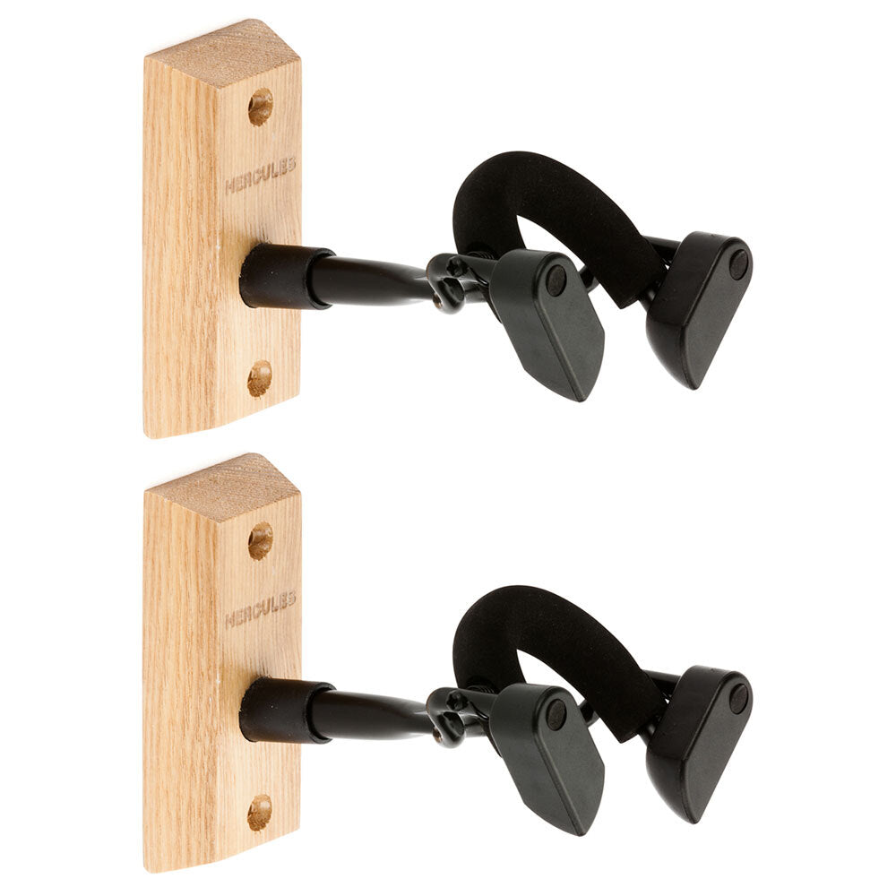 Hercules Auto-Grip Wall Mount Hanger/Holder/Rack w/Wood Base for Viola/Violin (2 Pack)