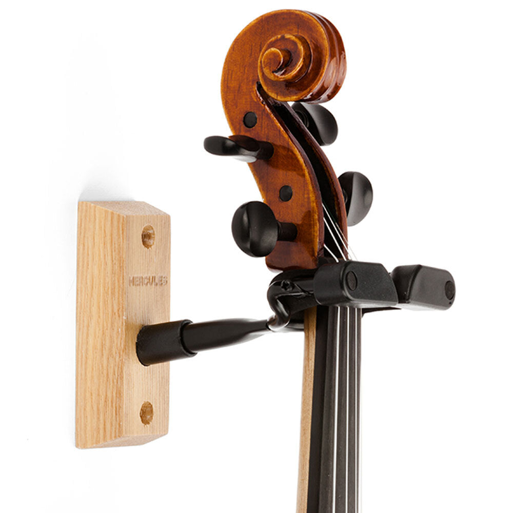 Hercules Auto-Grip Wall Mount Hanger/Holder/Rack w/Wood Base for Viola/Violin — image 2