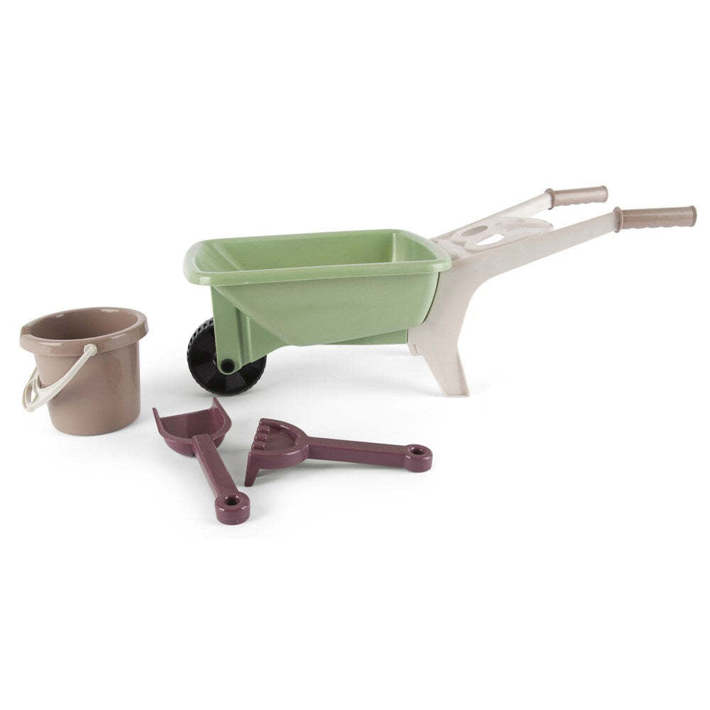Dantoy Green Garden Wheelbarrow Kids 66cm Sandpit Outdoor Toy Set 2y+ (4 Pieces)