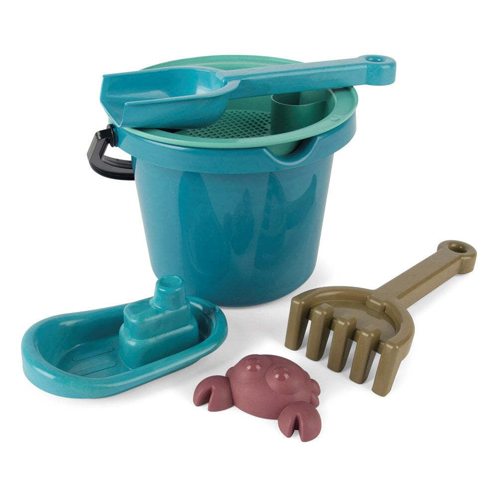 Dantoy Blue Marine Toys Bucket Set w/ Cotton Net Kids Sand Pit Toys 2y+ (6 Pieces)