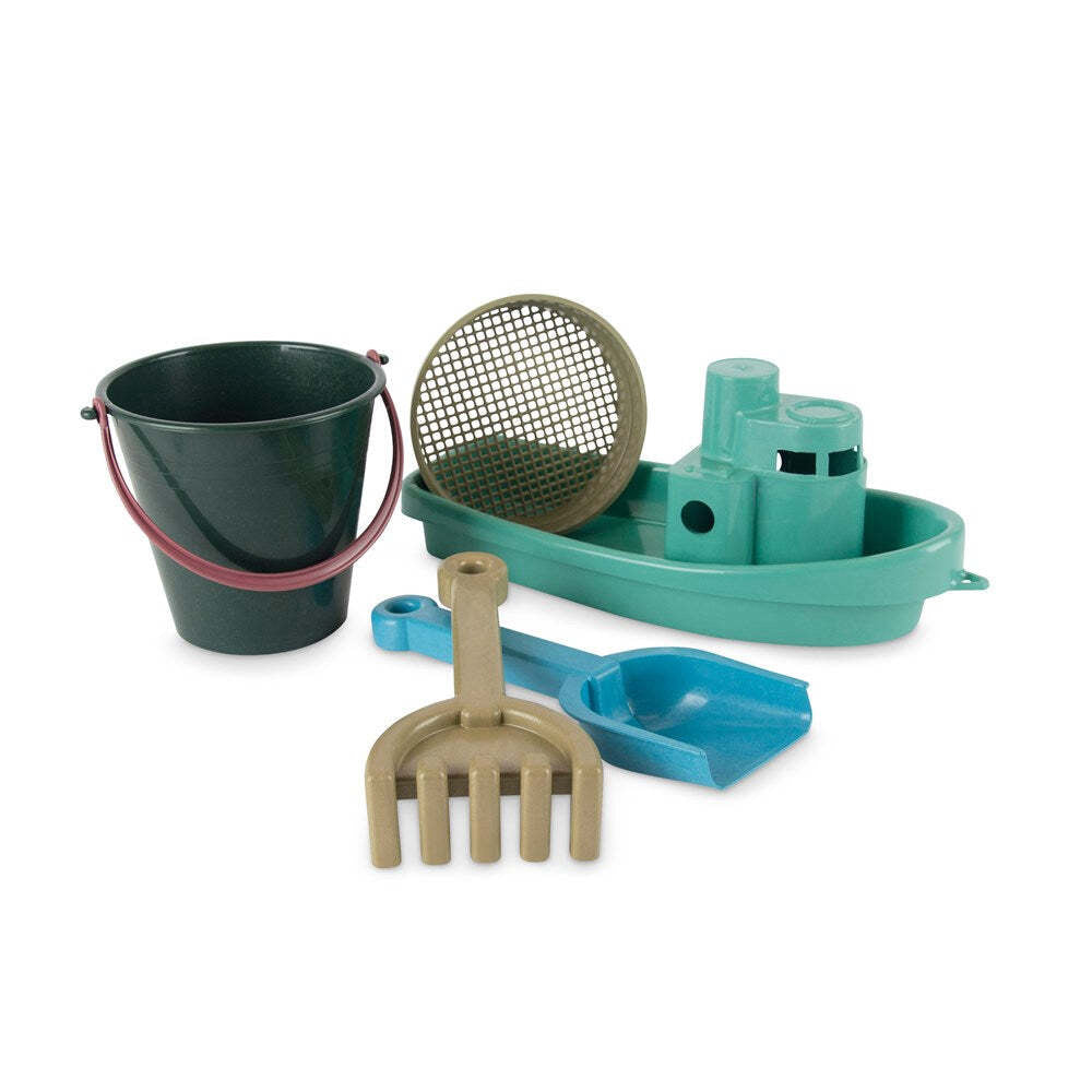 Dantoy Blue Marine Toys Boat & Sand w/Cotton Net Kids Sandpit Toy Set 2+ (5 Pieces)