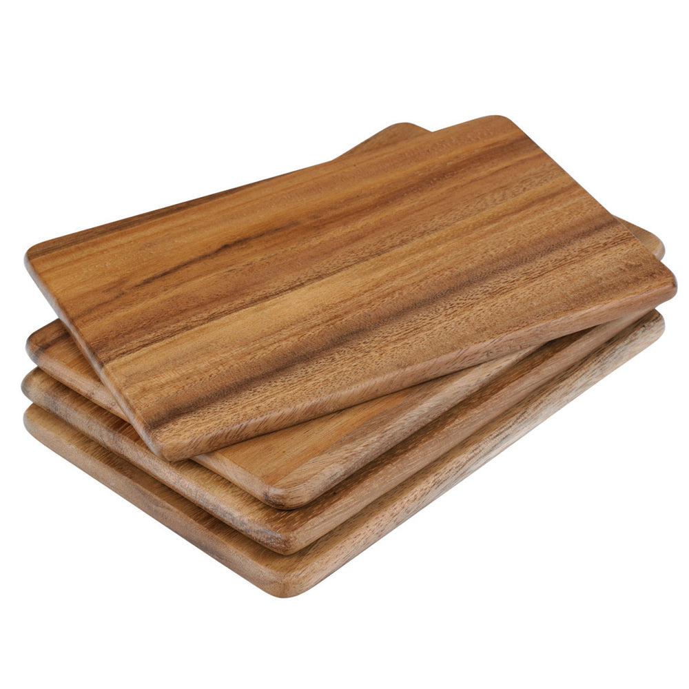 Davis & Waddell Acacia Wood Individual Serving Board Set 21x15cm Natural (4 Pieces)