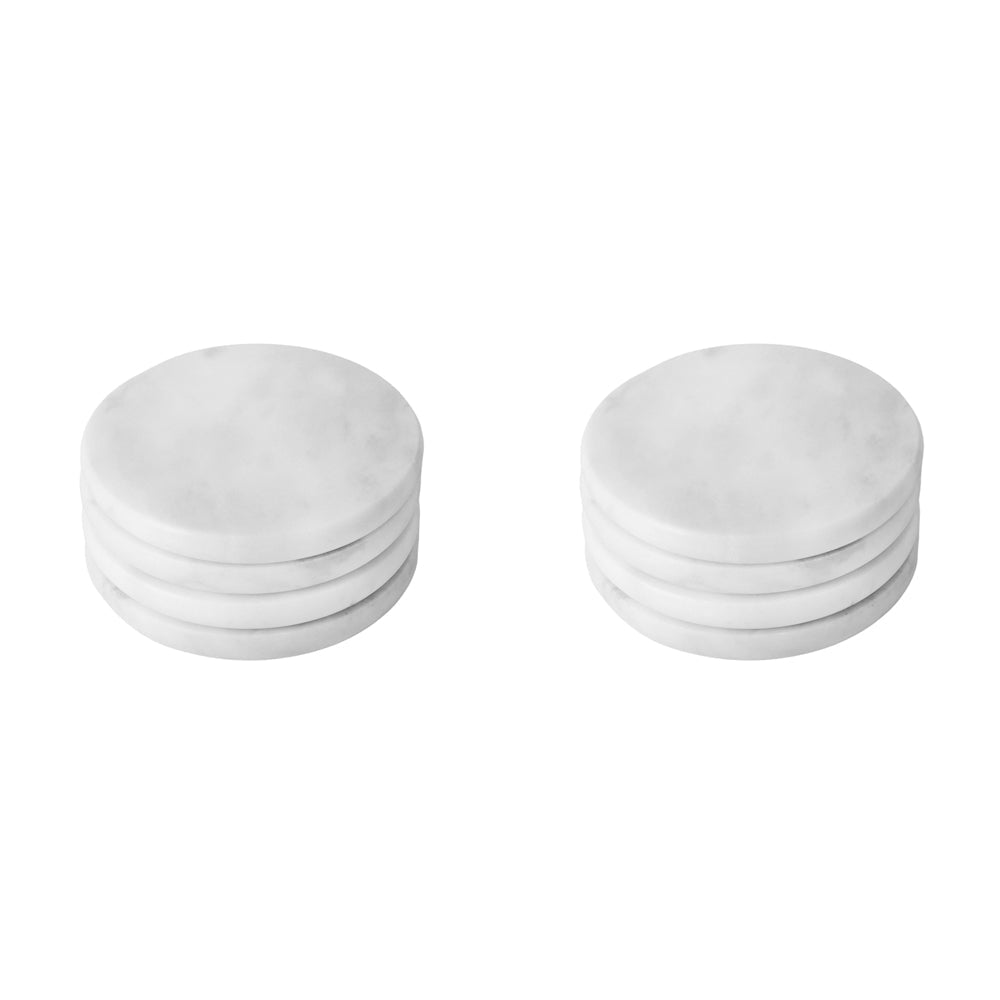 Davis & Waddell 4pc Davis & Waddell Nuvolo Marble Beverage Coaster Set Round 10x10cm Grey (2 Pack)