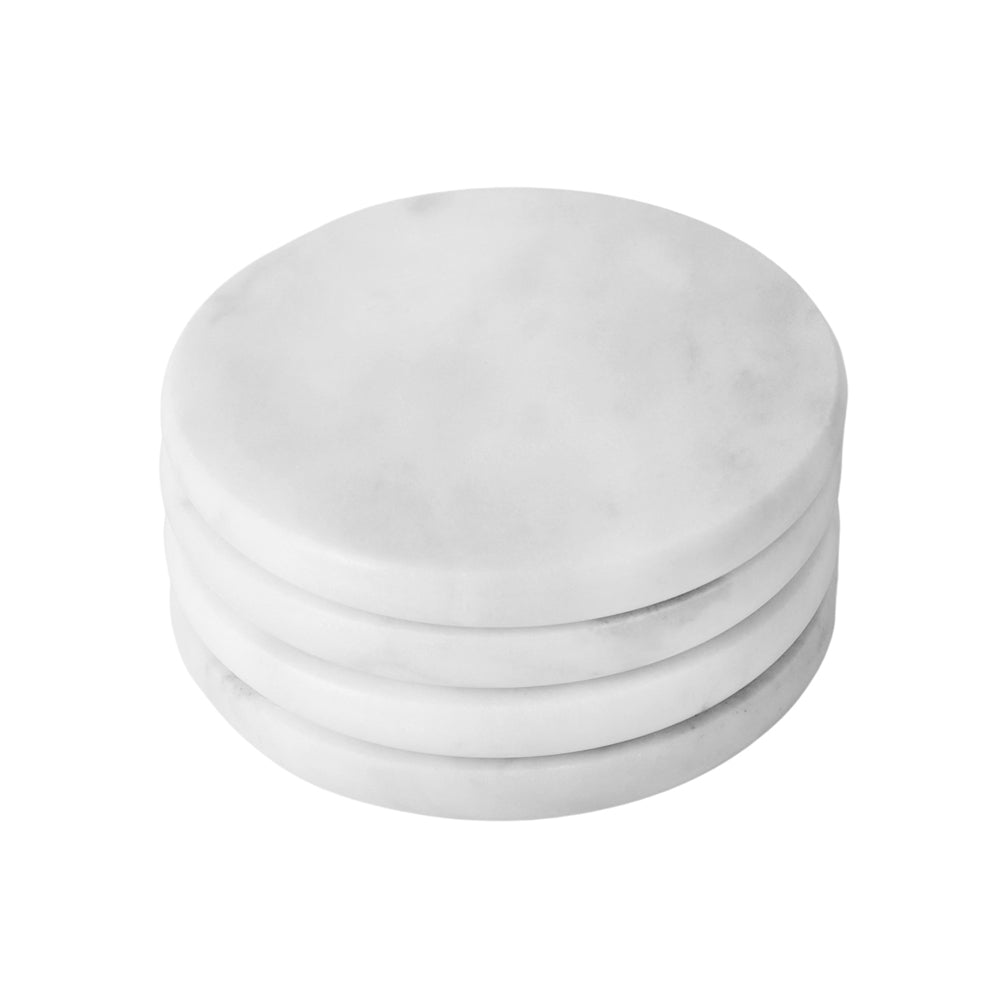 Davis & Waddell 4pc Davis & Waddell Nuvolo Marble Beverage Coaster Set Round 10x10cm Grey (2 Pack) — image 2