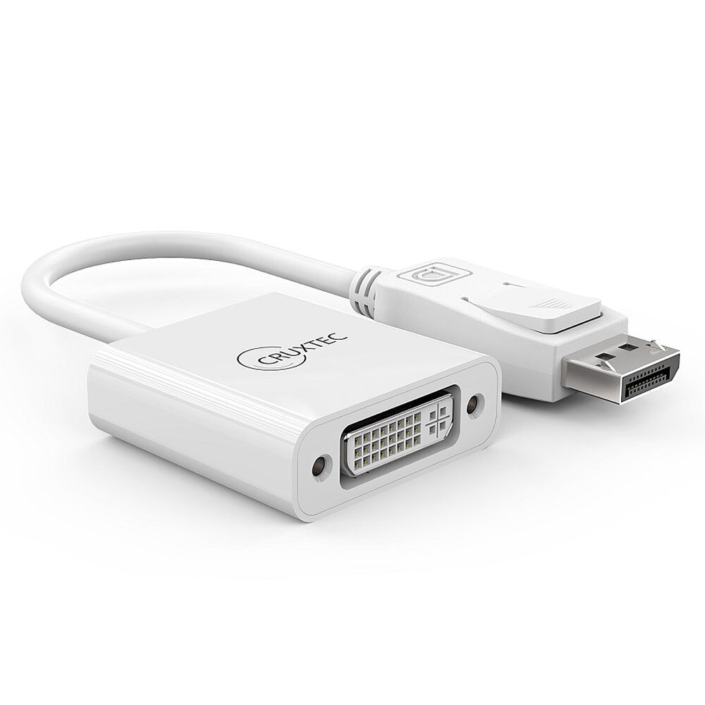 Cruxtec DisplayPort Male To DVI Female 4K Adapter - White (2 Pack) — image 2