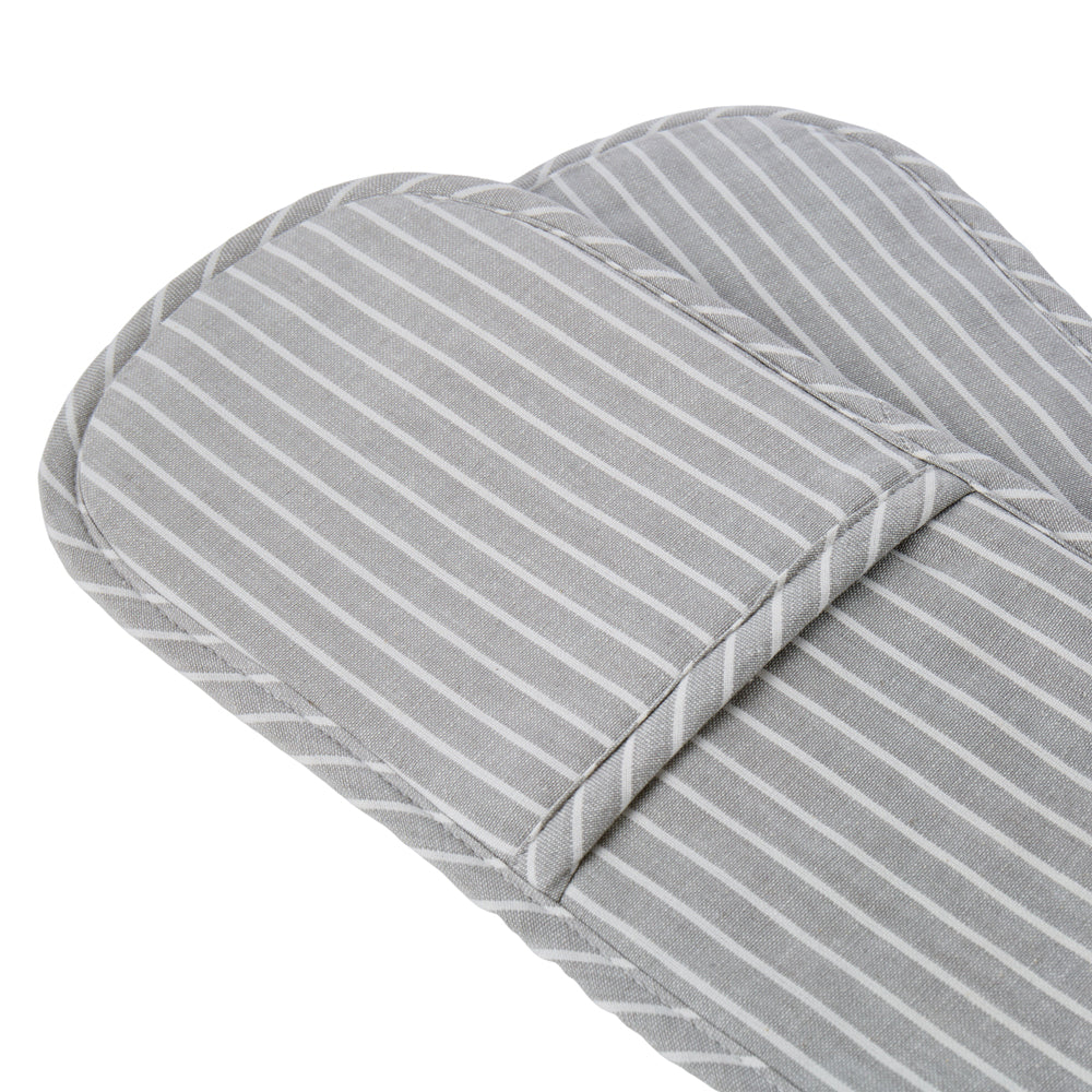 Davis & Waddell Taste Butcher Double Oven Glove Mitt 90x18cm Grey/White Stripe