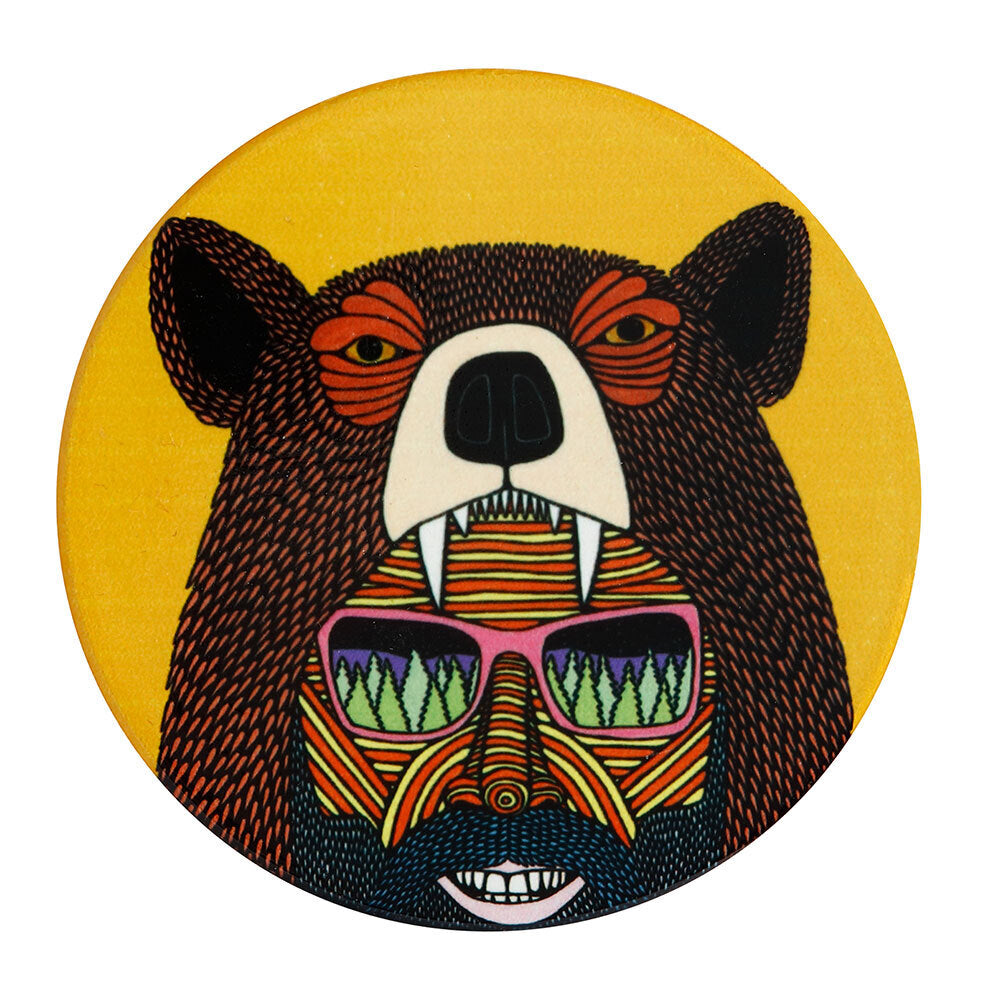 Maxwell & Williams Mulga The Artist 10.5cm Round Ceramic Cup Coaster Bear Man (6 Pack) — image 2
