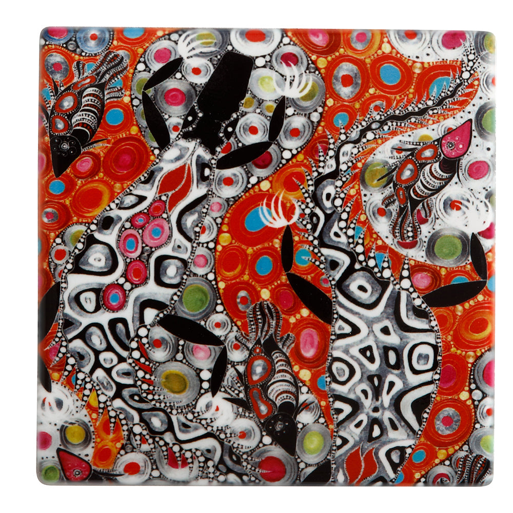 Maxwell & Williams Melanie Hava 10cm Tile Ceramic Drink Cup Coaster Crocodiles