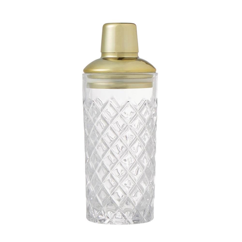 Davis & Waddell Raymond Party Cocktail Shaker/Jigger/Mixer 20cm/400ml Gold/Clear