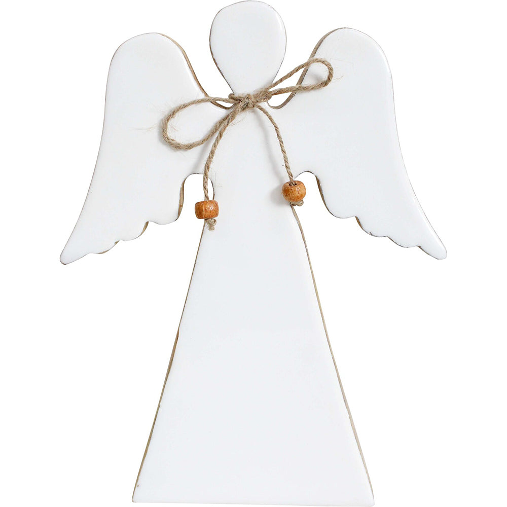 LVD Wooden Ornament Large Angel Seasonal Decorative Display Home Decor White (2 Pack) — image 2