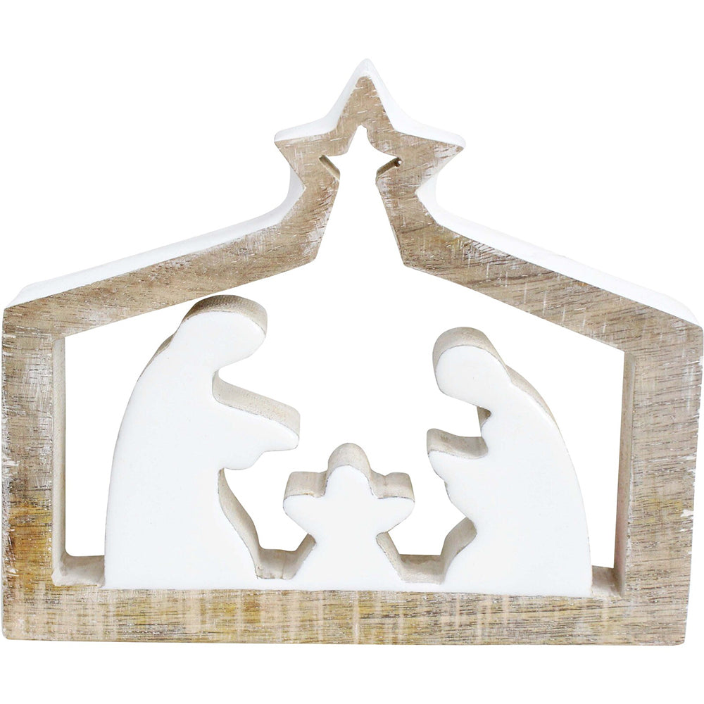 LVD Wooden Ornament Nativity Scene Medium Seasonal Decorative Home Decor 17cm