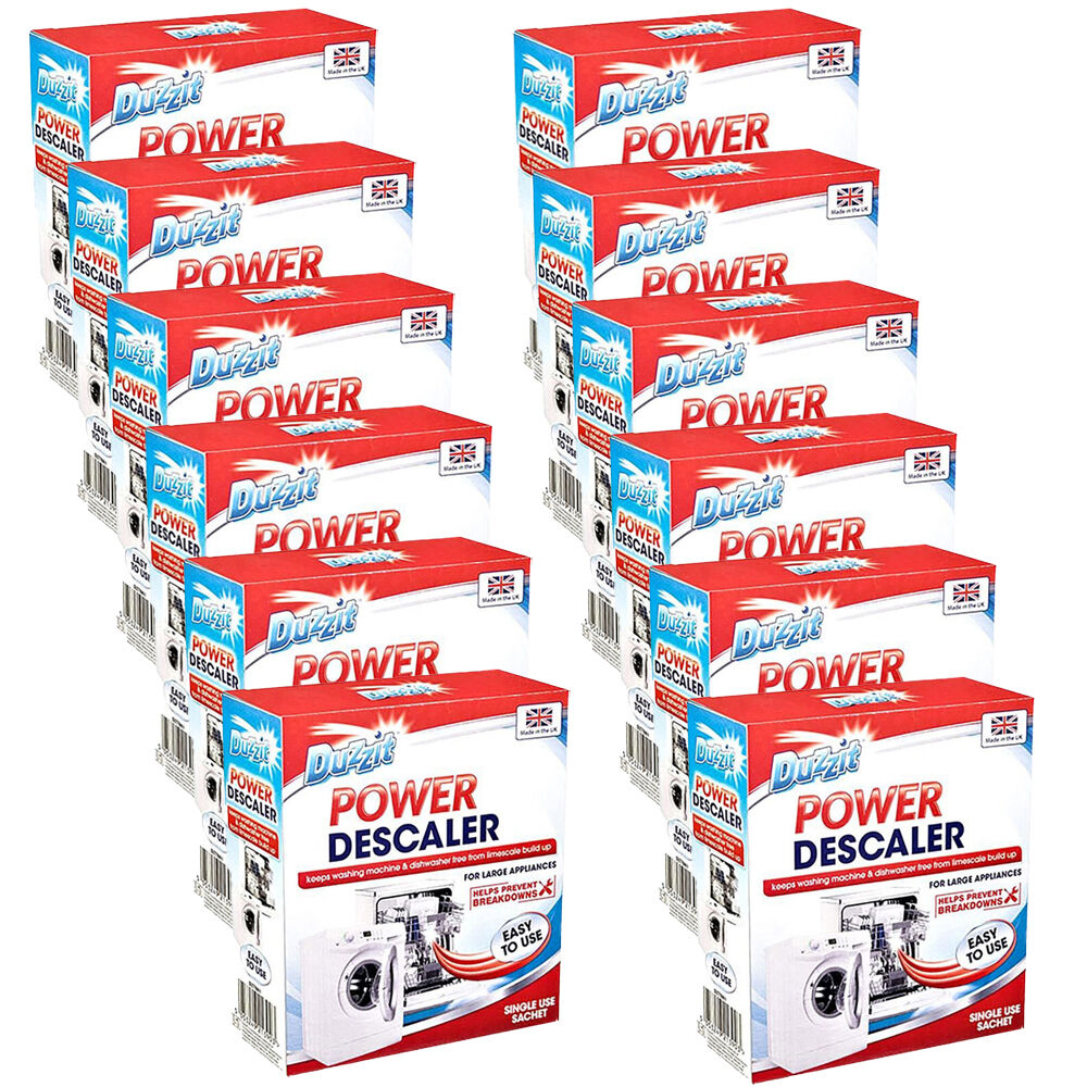Duzzit Descaler Powder Dishwasher Descaler Limescale Remover Cleaner 80g (12 Pack)