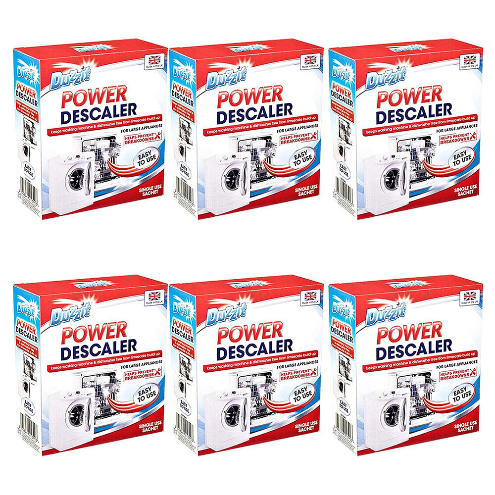 Duzzit Power Descaler Powder Dishwasher Descaler Limescale Remover 80g (6 Pack)