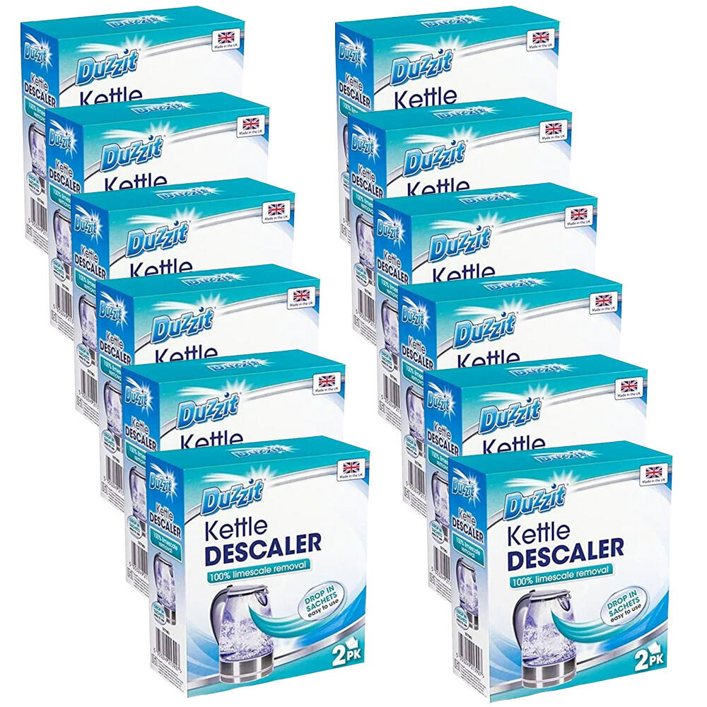 Duzzit 2pc Duzzit Powder Kettle Descaler Limescale Remover 40g (12 Pack)