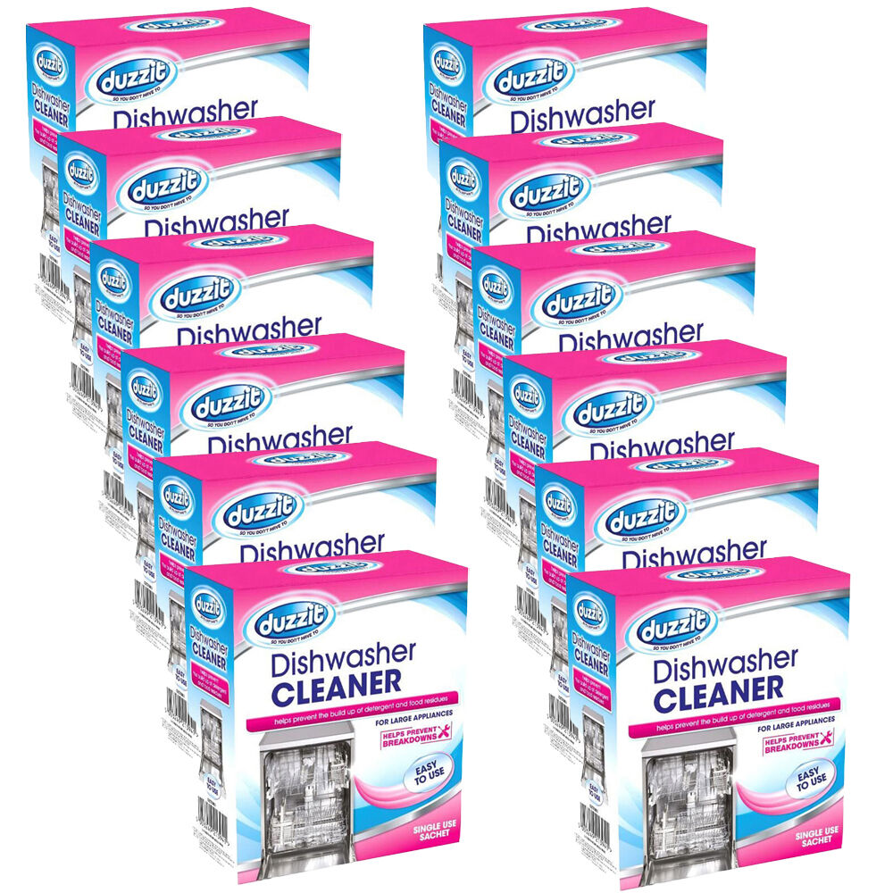 Duzzit Dishwasher Cleaner Powder Limescale Remover Odour Neutraliser 75g (12 Pack)
