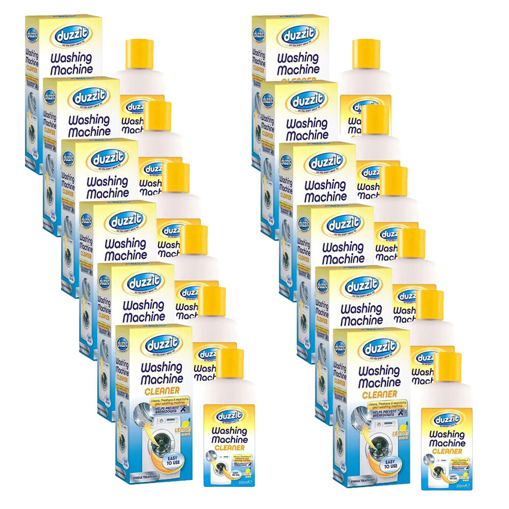 Duzzit Liquid Washing Machine Cleaner Odour Eliminator 250ml Lemon Scent (12 Pack)