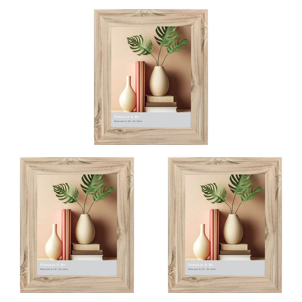 Frankie & ME Standing 8x10'' Picture Frame Photo Holder Home Decor Oak (3 Pack)