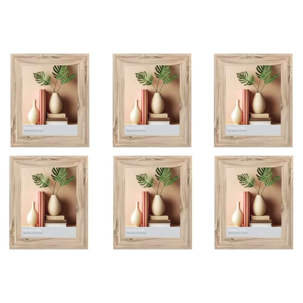 Frankie & ME Standing 8x10'' Picture Frame Photo Holder Home Decor Oak (6 Pack)