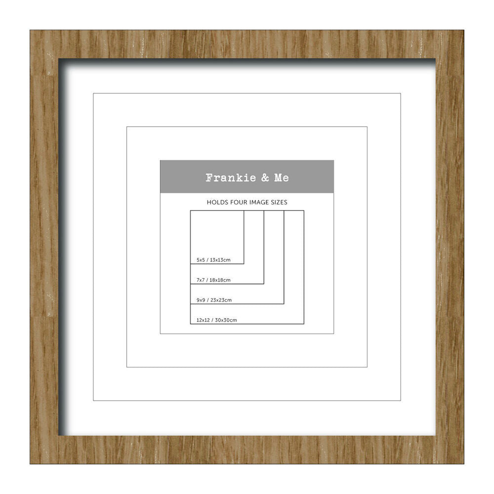 Frankie & ME Window Wooden Multi-Mat Square Photo Frame Decor 32.5cm Oak (3 Pack) — image 2