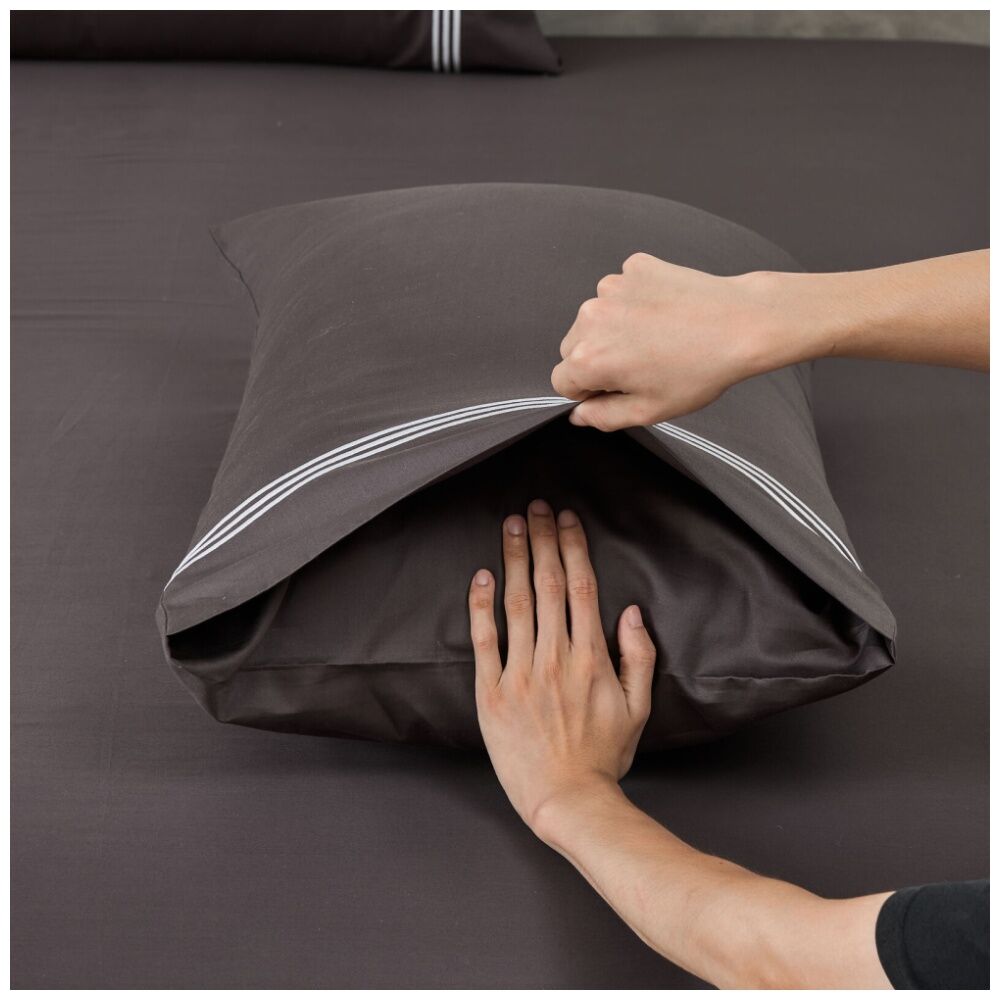 Grosvenor House 500TC Hotel Embroidered Sheet Set Charcoal With White — image 7