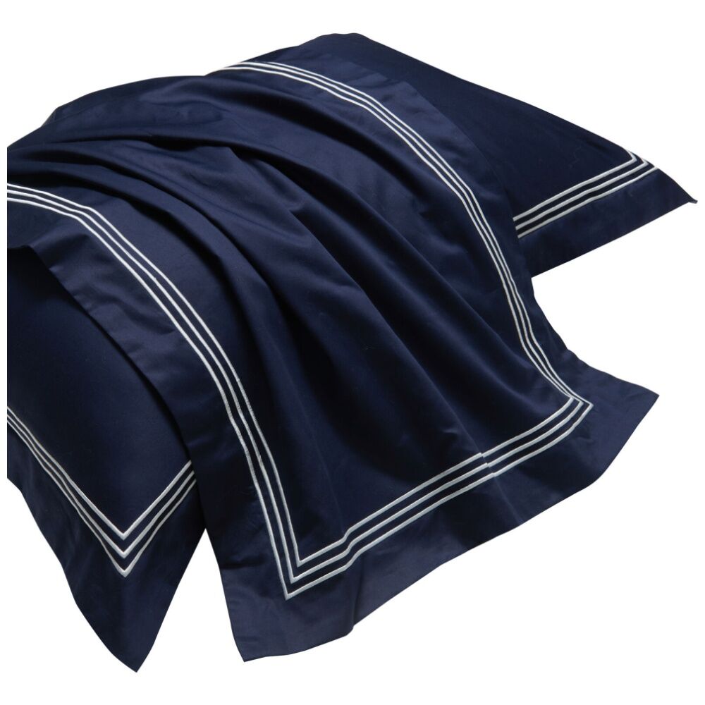 Grosvenor House 500TC Hotel Embroidered Tailored Pillowcase Navy With White (2 Pack) — image 4