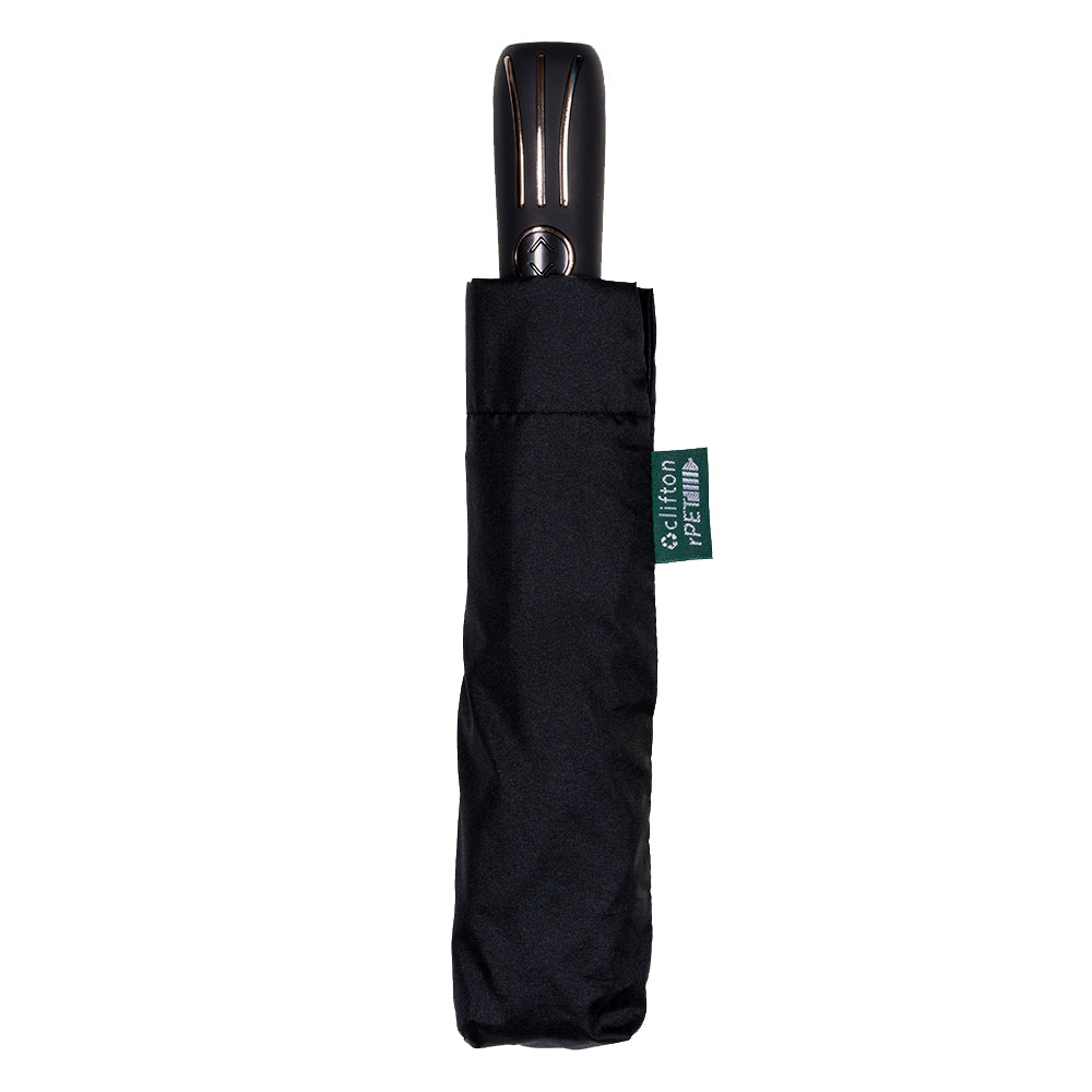 Clifton UPF50+ RPET Vented Auto Open & Close Windproof Folding Umbrella Black — image 4