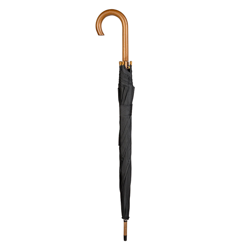 Clifton Men’s 103cm Auto Open Walking Windproof Umbrella Classic Wood Style BLK — image 2
