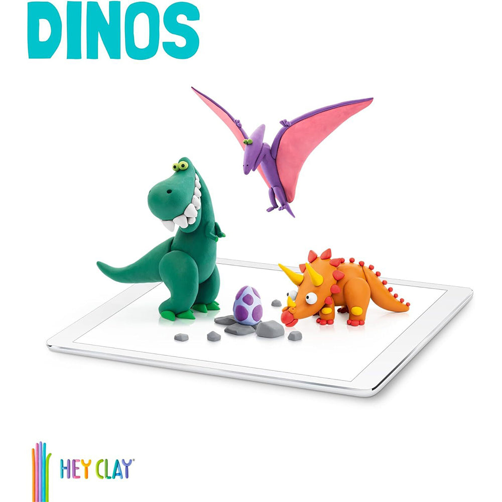 Hey Clay Dinosaurs Medium Kids/Childrens Modelling Clay Art/Craft Set 6-36m (6 Pieces) — image 2